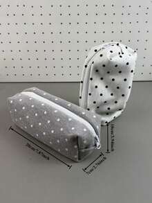 1 Large-Capacity Polka-Dot Stationery Bag & Make-Up Bag: Korean-Style Pencil Case | Minimalist And Portable Design For Girls, Suitable For All Seasons And Perfect For Desk Decoration - Multicolor - View 5