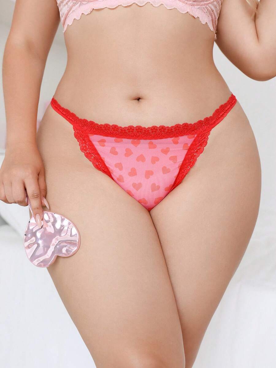 PetitDoll 3件組蕾絲拼接大尺碼甜美內褲套裝 - 彩色 - 查看 1