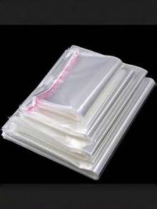 100pcs 5mil Thickness DoubleLayer OPP Plastic SelfAdhesive SelfSealing Transparent Waterproof Dustproof Reusable Durable EasyOpen Resealable Garment Packaging Bags Clothing Storage Gift Wrapping Travel Home Office Storage Supplies MustHave - multicolor - View 4