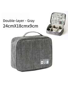 1PC Double/Triple Layer Cable Organizer Bag Power Box Charging Cord Travel Digital Accessories Storage Pouch Electronics Case For Adults - Multicolor - View 7