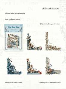 Haus Hana MOMO Hollow Embossed Corner Stickers, Wood Tone Vintage Series, Retro Material For Journal, Craft & Collage Decor - multicolor - View 13