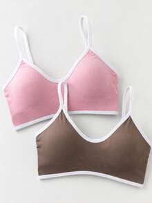 SHEIN Bra Olahraga Nyaman Wanita dengan Trim Blok Warna - MultiWarna - View 3