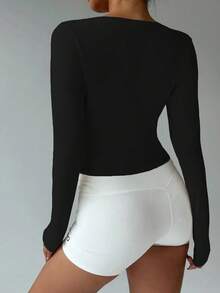 INAWLY 2PCS Plus Size Co-Ords - Black and White - View 2