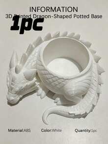 1PC 3D Printed Dragon-Shaped Potted Base, Lying Dragon-Shaped Flowerpot, Succulent Planting Container, Office Storage - A - View 12