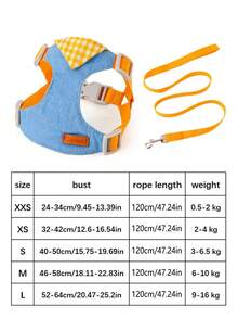 PETSIN 1 Set Tali dan Harness Anjing Tipe Rompi, Tali Jalan Bernapas untuk Anjing Teddy, Bichon, Pomeranian, Ukuran Sedang dan Kecil - MultiWarna - View 6