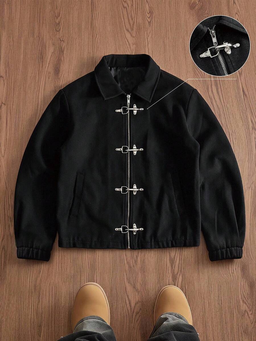 SWAVVY Men's Casual Versatile Jacket For Autumn - Black - View 1