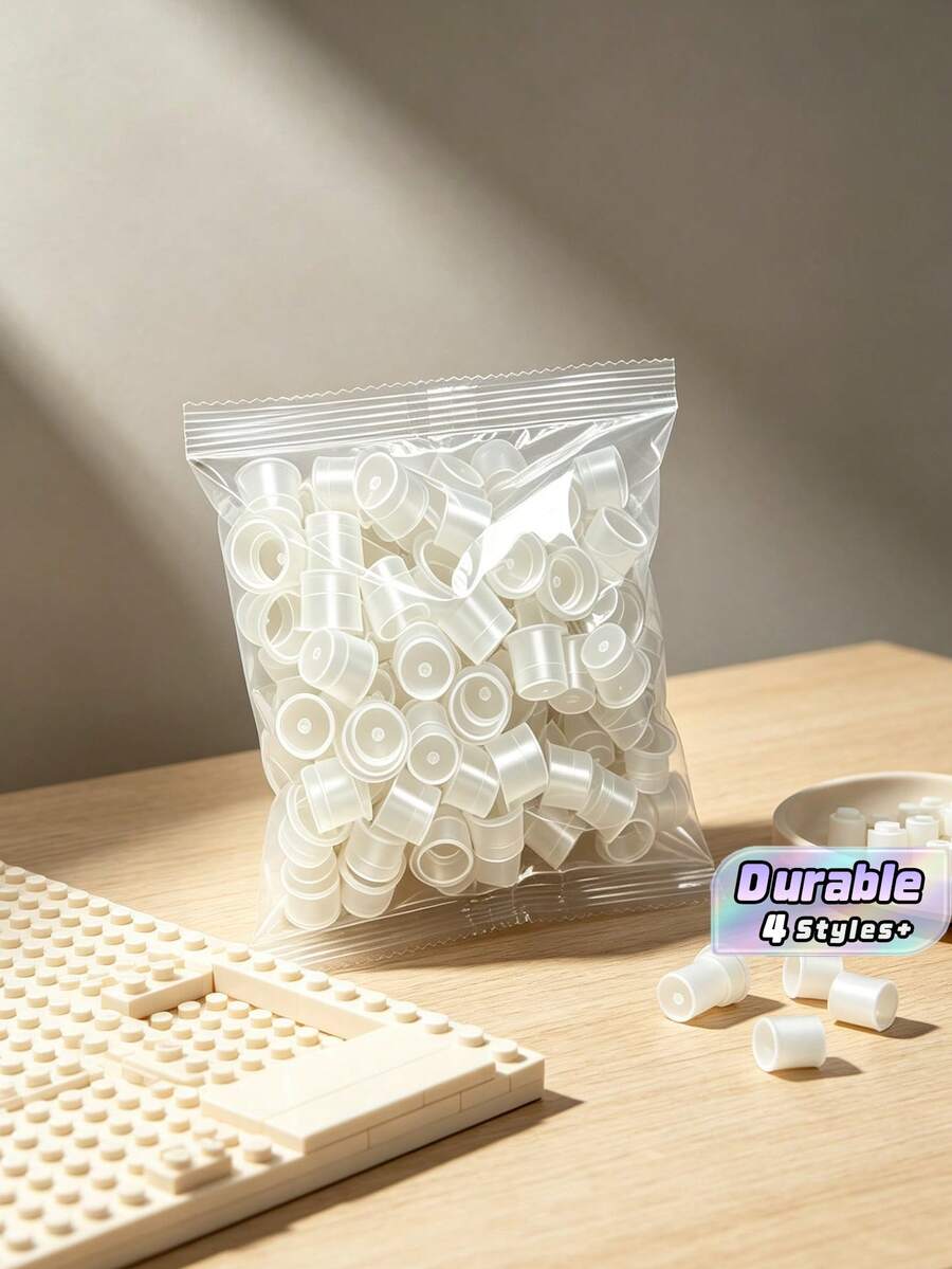 500/1000 Disposable S/M/L Tattoo Stickers (Excluding The Base), Ink Cups, Plastic Pigments, Transparent Stands, Container LIDS, And Permanent Tattoo Makeup Micro-Coating Consumables. - Clear - View 1