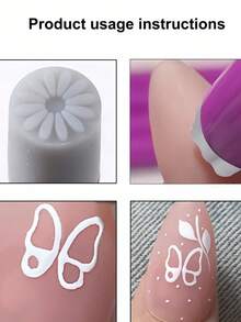 Nail Stamp Pen Tool Set With Silicone Replacement Heads Nail Art Stamper Stamp Brush Kit For DIY Nail Design Home Salon Manicure Gift - Multicolor - View 2