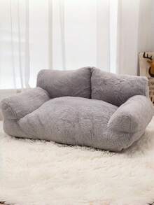 Giường sofa thú cưng hỗ trợ xương thoải mái, giặt được bốn mùa, đáy chống trượt, màu xám hiện đại, phù hợp cho mèo và chó (M/L/XL), phong cách nội thất thời trang - Xám - Xem 4