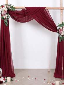1/2 Pieces 4.4 Yards Arch Canopy Sheer Backdrop Curtain, Suitable For Party, Ceiling, Wedding Arch, Reception, Christmas And Other Occasions Decoration - View 4