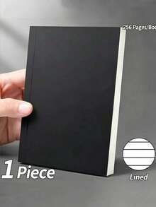 A6 Thickened Black Notebook, 128 Sheets, Ruled/Grid/Blank, Practical For Students, School Supplies, Back To School - A6 - View 13