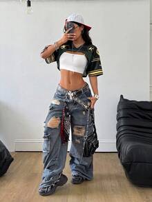 Coolane 女款字母印花休閒百搭日常上衣 - 彩色 - 查看 4