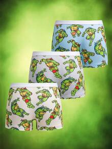 TEENAGE MUTANT NINJA TURTLES | SHEIN Young Boy Cartoon Print Boxer Briefs - Blue - View 2