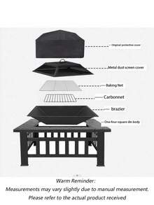 Premium Large Square Bbq Grill & Fire Pit - 2-In-1 Outdoor Heating And Grilling For Christmas Gatherings, Garden Parties, Campfire Tea Making With Foldable Design - Luxury Patio Warming Table - Outdoor Square BBQ Grill - View 18
