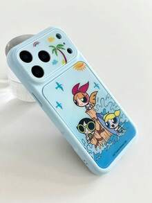 THE POWERPUFF GIRLS X SHEIN A Stylish, High-End Printed Pattern Protective Phone Case Design, Perfect For IPhone – A Cute, Fashionable, And Sophisticated Phone Case. - Multicolor - View 7