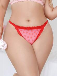 PetitDoll 3件組蕾絲拼接大尺碼甜美內褲套裝 - 彩色 - 查看 3