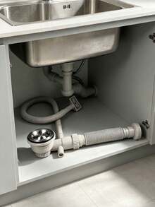 1 Set Of Universal Single-Slot PVC Kitchen Drain Pipe Kit, Straight-Through Retractable Flexible Drain Hose With Anti-Odor Water Trap, Leak-Proof Double-Basin Kitchen Sink Drain Pipe, Easy To Install - multicolor - View 6