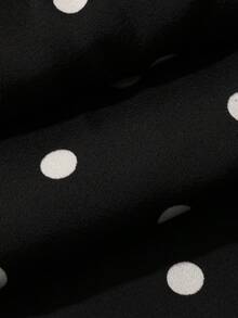 DAZY Women's French Fashion Polka Dot Print Long Pants For Daily Wear Fall - Black - View 7