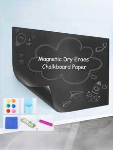 Magnetic Chalkboard Wall Sticker Peel And Stick Erasable Self Adhesive Learning Drawing Painting Board Home Classroom Reusable Write On Wipe Off Surface - Multicolor - View 10