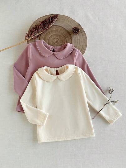Korean Style Solid Color Girls Gentle Versatile Long Sleeve Base Layer