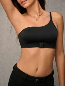 Esseday Women's Comfortable Daily Front Closure Push-Up Single Strap Bra, 1pc - Black - View 4