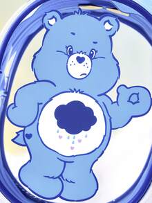 SHEIN X Care Bears Love Bear 透明 PVC 小物收納袋，兼具收納與收藏展示功能，可掛在包包上，附毛絨星星裝飾，拉鍊開合設計，可收納耳機、珠寶、小配件等 - 藍色 - 查看 2