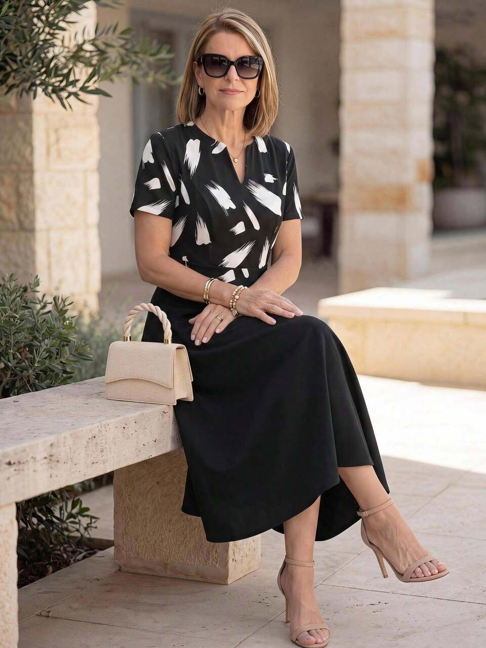 Elegant Casual Dresses For Women Work Formal Party Office Outfits Going Out Ruffle Zip Up Black Teachers' Day Summer