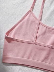 SHEIN 青少年女孩秋冬款簡約舒適兒童學生成長期露背內衣背心 5件/組 - 彩色 - 查看 6