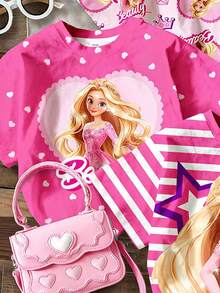 3PCS Young Girls T-Shirts - Multicolor - View 3