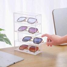 4-Tier Acrylic Eyeglasses Storage Box, Sturdy Structure With Strong Load-Bearing Capacity, Suitable For Home And Office, Makeup Drawer Organizer, Jewelry Tray - Multicolor - View 7