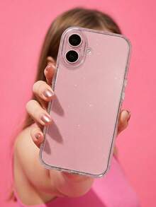 Zazumi 1 Buah Casing Ponsel Glitter Anti Guncangan, Pelindung yang Menyenangkan untuk Seri 13-17 - Clear - View 3