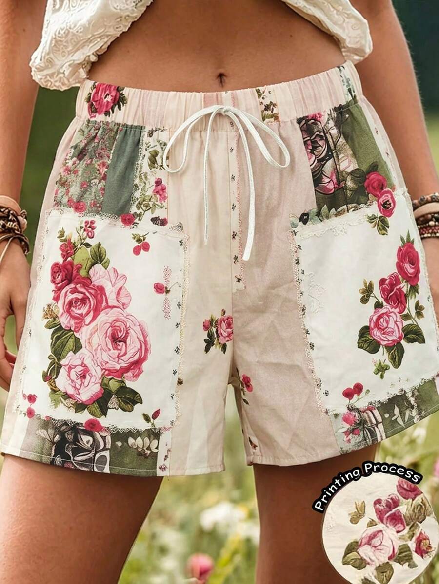 Selamara Celana Pendek Liburan Minimalis Wanita dengan Motif Cetak - MultiWarna - View 1