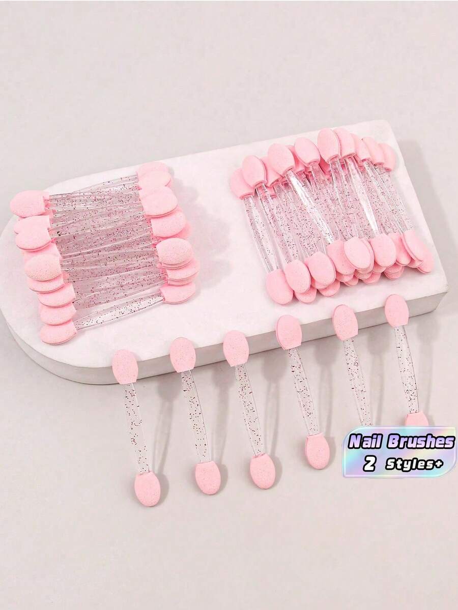 50/100件多功能美甲刷套組，適用美甲用品、DIY美甲與美妝上色 - 彩色 - 查看 1