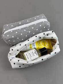 1 Large-Capacity Polka-Dot Stationery Bag & Make-Up Bag: Korean-Style Pencil Case | Minimalist And Portable Design For Girls, Suitable For All Seasons And Perfect For Desk Decoration - Multicolor - View 4