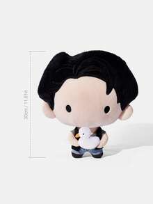 FRIENDS X POKOJA LAND 1pc Co-Branded 3D Plush, Cute Standing Shape, Classic Design, Suitable For All Ages Including Teenagers & Adults, Great For Home D R, Bedroom, Shelf Display, A Lovely Gift For Birthday Or Anniversary - Black - View 3