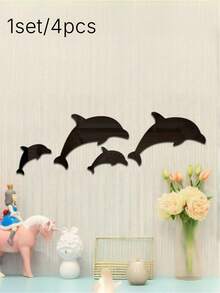 Dolphin Design Three-Dimensional Acrylic Wall Stickers With Strong Self-Adhesive. Easy To Paste On Smooth Walls, Ideal Interior Decor To Upgrade Your Home And Office Space. - one size fits all - View 6