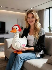 MINKOJA 3500Pcs Large White Duck Building Blocks Toy, Living Room Decor, Suitable As Holiday Gift, Birthday Gift, Friend's Gift. Additionally, Small Yellow Duck Building Blocks Are Also Available. - Multicolor - View 4