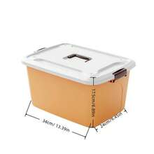 1pc Five Optional Sizes Heavy Duty Plastic Storage Bins With White Lids Side Handles Space Saving Stable Multi Functional Three Color Storage Organizer Box For Clothes Blankets Bedroom Living Room Closet Dorm Household Four Seasons Storage - View 18