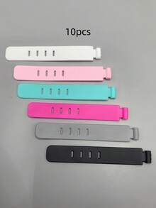 Silicone Cable Ties Reusable Adjustable Wire Organizer Cord Holder Straps For Charging USB Headphone Computer Desk Office Travel Durable Non Slip Flexible Multi Use Strong Versatile - Multicolor - View 6