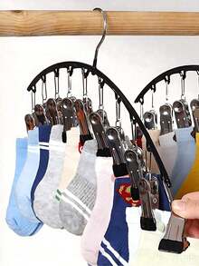 1pc Clothes Hanger, Rotatable Hanging Rack, Space-Saving Curved Hanger For Yoga Pants And Leggings - Closet Organizer With 10 Clips, Pants Socks Hanger For Clothes Shops Valentine DAY, Valentines Wedding, Birthday - Multicolor - View 8