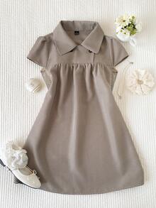 Comfortcana Women's Plaid Cap Sleeve Button Design Casual Mini Dress,Dresses For Women Summer - Mocha Brown - View 1