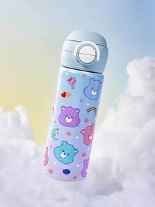 SHEIN X Care Bears 16盎司/500毫升不鏽鋼防漏水杯，附蓋子與彈出式吸管，適合居家飲用、戶外旅行，送禮首選 - 彩色 - 查看 1