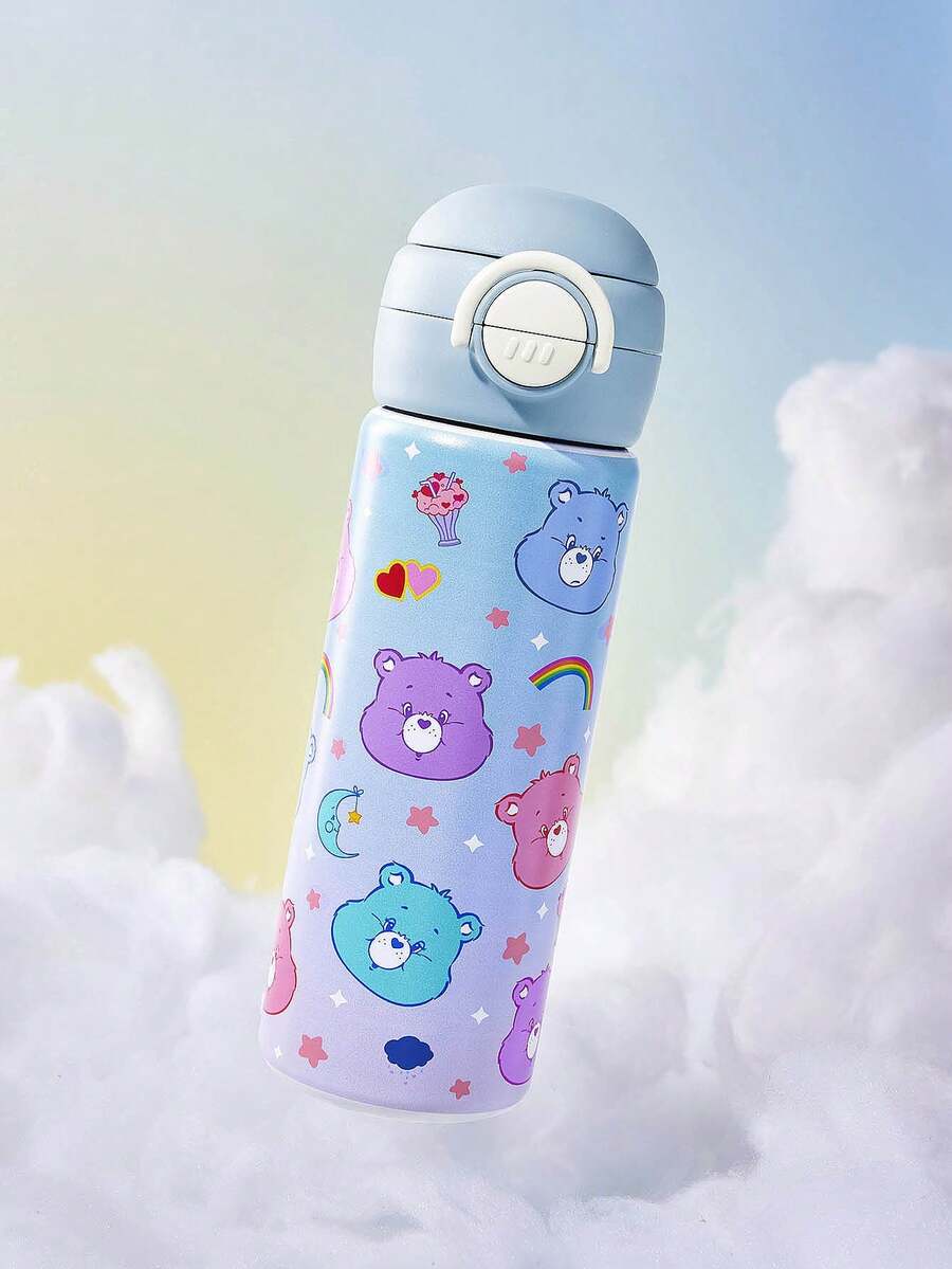 SHEIN X Care Bears 16盎司/500毫升不鏽鋼防漏水杯,附蓋子與彈出式吸管,適合居家飲用、戶外旅行,送禮首選 - 彩色 - 查看 1