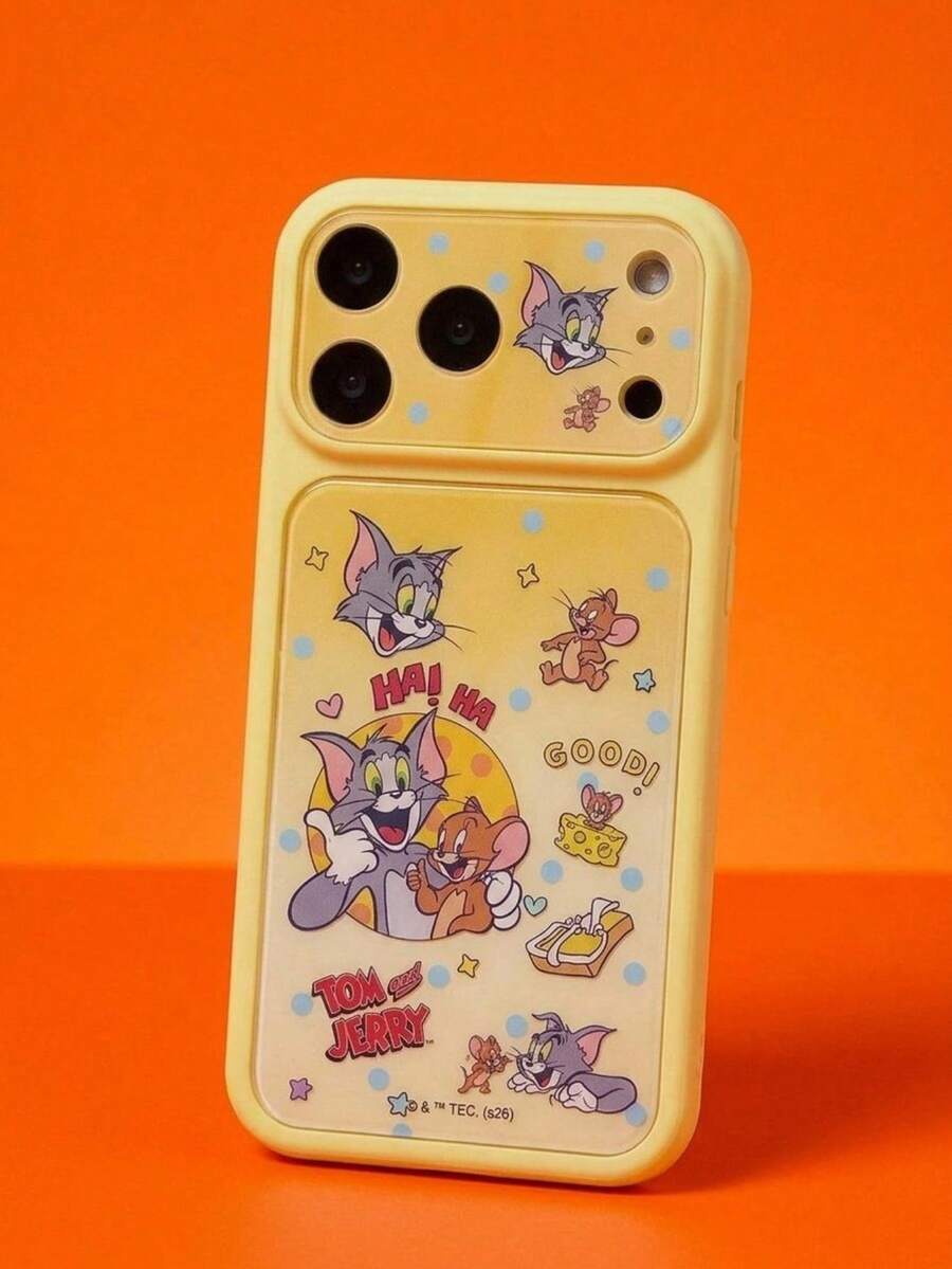 TOM & JERRY X SHEIN A Stylish, High-End Printed Pattern Protective Phone Case Design, Perfect For IPhone – A Cute, Fashionable, And Sophisticated Phone Case. - Multicolor - View 1