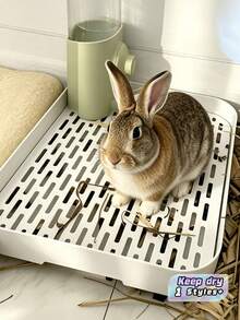 One Mesh-Designed Guinea Pig Litter Box, Rabbit Training Cage With Toilet Tray, Suitable For Small And Medium-Sized Animals Such As Mice, Ferrets, And Rabbits. - Multicolor - View 1