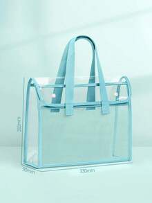 1PC 4PCS Transparent Waterproof PVC Plastic Reinforced Lightweight Portable Tote Bag For School Office Travel Concerts Sports Events Unisex Clear Crossbody Waist Pack - A - View 18