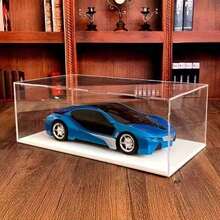 Transparent Acrylic Display Case, Storage Box, White Base, Assembled Dust-Proof Display Cabinet, Suitable For Car Models, Building Blocks, Collectibles, Statues, And Model Display - White Background With Transparent - View 4