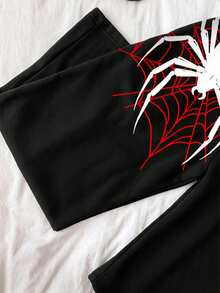 Attitoon Halloween Goth Y2K Spider /Spider Web Basic Sweatpants - Multicolor - View 7