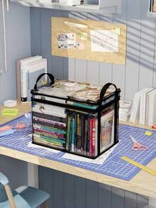 Storage Box Clear PVC Heavy Duty Foldable Organizer Bag With Visible Window Waterproof Thick Rectangular Container 2 1 Pack For Books Toys Snacks School Home Classroom Space Saver - Multicolor - View 6