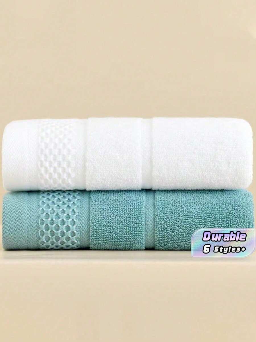 2 Pieces Premium Towel Set, Woven Plaid Pattern, Modern Style, Super Absorbent And Soft, Suitable For Bathroom Use, Space Theme, Machine Washable - 13.38*29.52 Inches - Multicolor - View 1